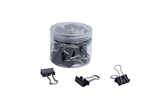 Starrey Binder Clips - 19mm Black Metal Paper Clamps 40 pcs- 3/4 inch Paper Clips Pack of 40 pcs
