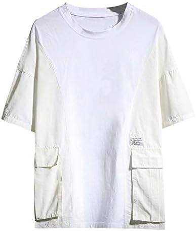 DAYLIN Men Summer Casual Large Size Fashion Patchwork O-Neck Short Sleeve T-Shirt Tops Blouse M~5XL