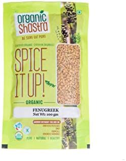 Organic Shastra Fenugreek, USDA Certified Organic, Kosher Certified - 100 grams (Pack of 2)