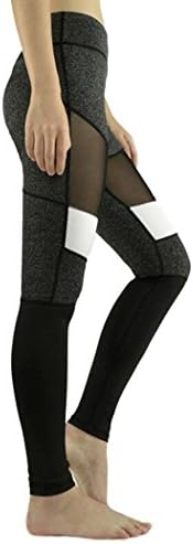 Women's Colorblock Yoga Pants Mesh Workout Leggings S170138 L