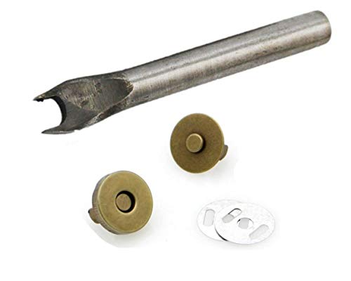 ZHONGJIUYUAN 50 Sets Magnetic Button Clasp Snaps Magnetic Wallet Clasps Purse Snap + 1 Installation Tool (14mm Bronze Color)