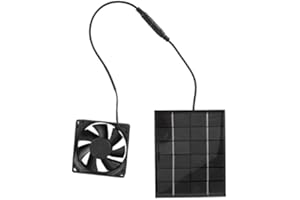 POCREATION Solar Panel Fan, 2W Greenhouse Ventilation Solution Exhaust Air Ventilation Heat Dissipation Tool, Solar Panel Powered Fan Mini Ventilator, Solar Fan Exhaust Fan, For Greenhouse Shed