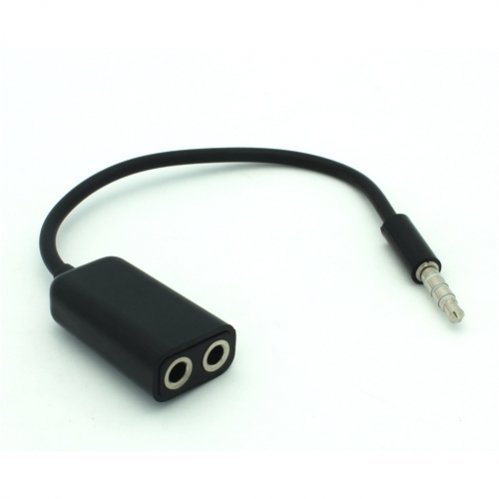 ANRANK AK1235ASB Black 3.5mm Audio Y Splitter Cable Cord Plug Speaker Headphones for Smartphones iPhones iPads iPods Tablets MP3 players Laptops