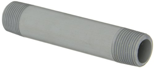 GF Piping Systems CPVC Pipe Fitting, Nipple, Schedule 80, Gray, 5" Length, 3/4" MPT