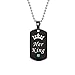 GAGAFEEL Couple Necklace Crown Tag Queen King & His Hers Stainless Steel Pendant Matching Set Lover Gift