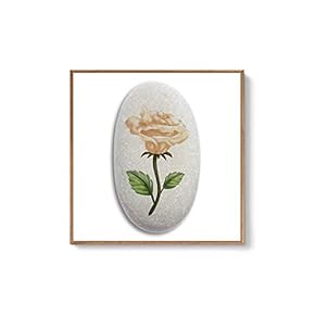 Framed Canvas Wall Art for Living Room, Bedroom Flower on Cobblestone Canvas Prints for Home Decoration Ready to Hanging - 16x16 inches