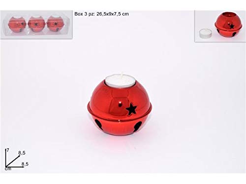 DUE ESSE Two Tinkerbell Tea Light Holder 8.5 x 7 cm red