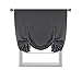 H.VERSAILTEX Thermal Insulated Blackout Grey Curtains Tie Up Shade for Window (Rod Pocket Panel) - 42