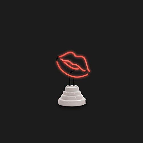 Funderdome Lips Shape Neon Light, Indoor Decorative Cute Figurine Night Table Lamp Light for Kids' Room, Bedroom, Gift, Party, Home Decorations - Pink