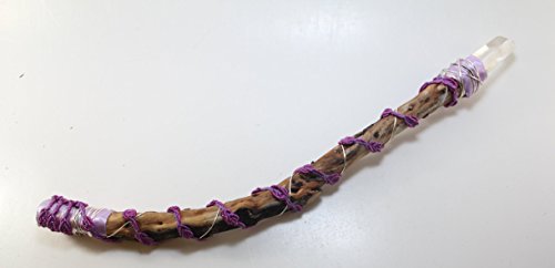 Crystal Wand Ribbon And Apoxie Arkansas Crystal With Sagebrush Handle Wiccan Clothing Wire Wrapped Beaded Comic Con Cosplay
