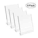 8.5 X 11 Acrylic Sign Holder Slant Back Design Clear Table Single Sheet Portrait Ad Frames for Home, Office, Store, Restaraunt (4)