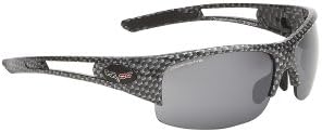 CORVETTE EYEWEAR C6 Logo Rx Capable Series Carbon Fiber Rimless Frame with Smoke Lens Set + Bonus Hard CASE