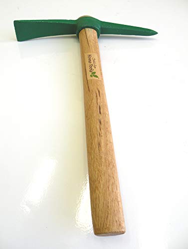 Eastern Cloud Solid Aim Mid Size Hand-Held Forged Adze Hoe Mattock Classic Digging Tool, Heavy Duty Extra Thick Steel Pickaxe with Hard Wood Handle (14 inch Overall in Length) - Thumbnail 6
