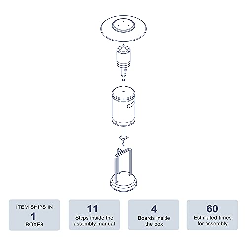 BELLEZE 48,000 BTU Propane Outdoor Heaters for Patio, CSA Certified