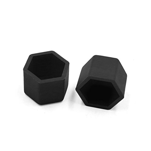 uxcell 20 Pcs 19mm Black Silicone Car Vehicle Wheel Tyre Hub Screw Bolt Nut Cap Covers