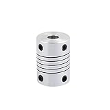 uxcell 5mm to 6mm Shaft Coupling 25mm Length 18mm Diameter Stepper Motor Coupler Aluminum Alloy Joint Connector for 3D Printer CNC Machine DIY Encoder