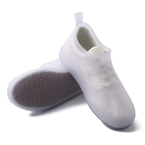 SaphiRose Waterproof Rain Shoe Covers Reusable Slip-Resistant Rain Boot Galoshes Overshoes White-772 SaphiRose Waterproof Rain Shoe Covers Reusable Slip-Resistant Rain Boot Galoshes Overshoes White-772