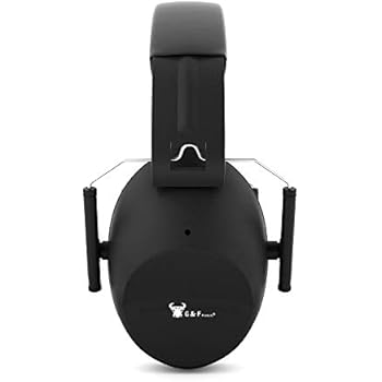 Earmuffs hearing protection with low profile passive folding design 26dB NRR and reduces up to 125dB, black