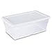 Sterilite 6 Quart Clear Closet Storage Tote Container with White Lid, 36 Pack
