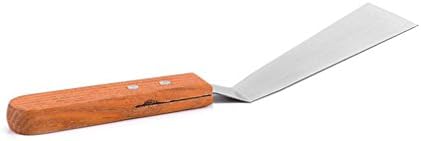 Wood Handle Stainless Steel Baking Spatula Durable BBQ Shovel Steak Turner