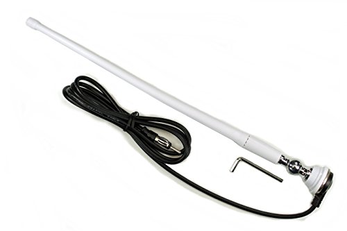 AntennaMastsRus – Marine WHITE AM/FM Rubber Ducky 15″ Antenna Kit, For Your Boat, Yacht, Sailboat