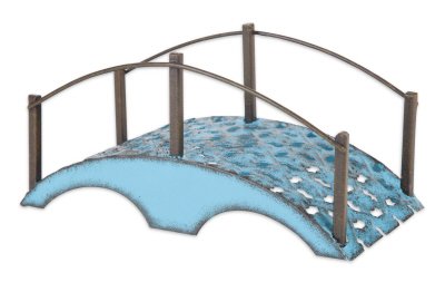 Beautiful Metal Robins Egg Blue Rustic Fair Foot Bridge. For Crafting, Terrariums, and Fairy Gardens