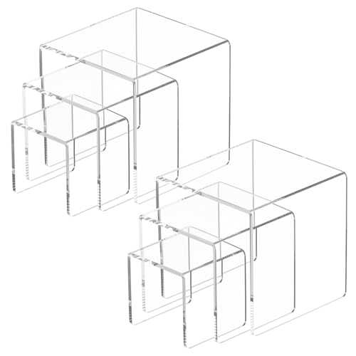 NIUBEE 2 Set Acrylic Risers Display for Funko POP