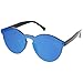 zeroUV - One Piece PC Lens Rimless Ultra-Bold Colored Mirror Mono Block Sunglasses 60mm (Light Blue Mirror)