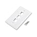 [UL Listed] Cable Matters 10-Pack Low Profile 3-Port Keystone Jack Wall Plate, RJ45 Wall Plate for Keystone Jacks in White