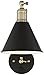 Wray Black and Antique Brass Plug-In Wall Lamp Set of 2