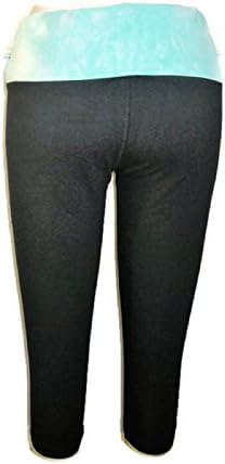 Earth Yoga Capri Pants Sustainable Organic Clothing (Medium, Black with Mint Green)