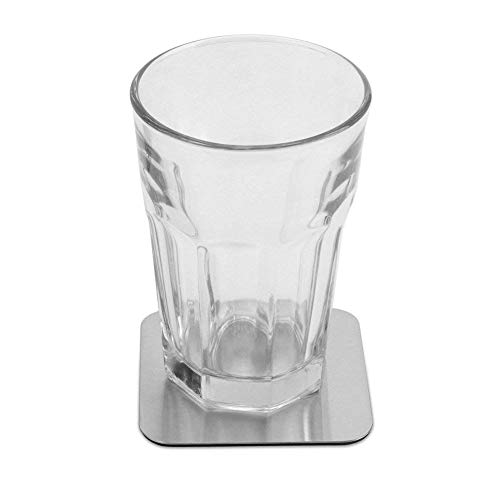 BTMB Square Drink Coasters Stainless Steel Coaster for Coffee Cup Wine Glasses Mats Protect,Pack of 4 - Thumbnail 4