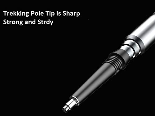 Lizipai Trekking Poles, Collapsible Trekking Pole for Camping, Hiking or Walking Sticks, Multi-Functional with Cellphone Holder, Whistle, Flintstone and Tools, Lightweight Aluminum, Non-Slip Handle - Thumbnail 4