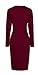 Homeyee Women's Sexy Fashion Long Sleeve Wear to Work Bodycon Dress B10 (Large, Carmine)