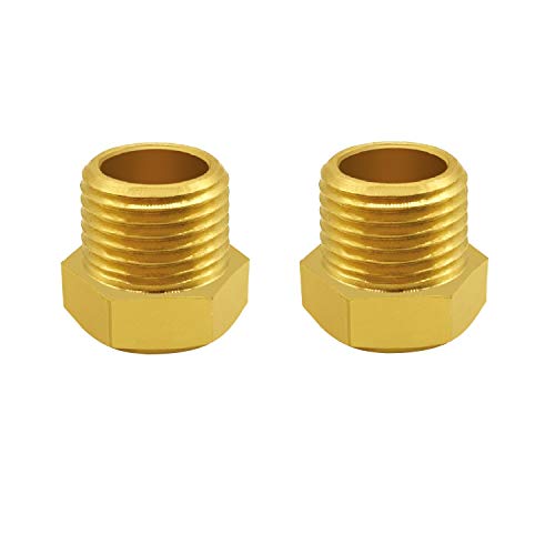 Fanovo Set of 2 3/4'' Male Sight Glass Checks Coolant Level or Air Compressor Heavy Duty Solid Brass Sight Glass Super Transparent Glass Sight Window Glass Oil Sight Gauge Easily Threading - Thumbnail 5