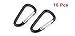 uxcell 10 Pcs Black D Shaped Aluminum Alloy Snap Clip Fishing Key Chain Carabiner Hook