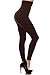 Women's High Waist Control Top Compression Waist Leggings with Tummy Control Coffee