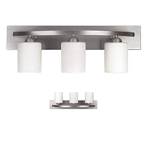 Vanity Bath Light Bar Interior Lighting Fixture (Brushed Nickel, 3 Lights) - Thumbnail 4