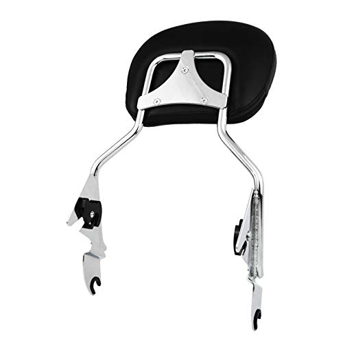 Detachable Chrome Passenger Backrest Sissy Bar w/Pad & 4-Point Docking Kit & Stealth Luggage Rack For 2014-2019 Harley Davidson Touring Electra Glide Road Glide Road King Street Glide - Thumbnail 3