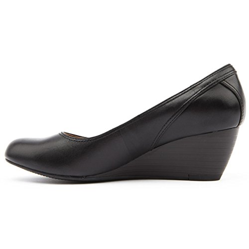 clarks black wedge shoes