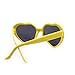 Meyison Fashion Large Women Lady Girl Oversized Heart Shaped Retro Sunglasses Cute Love Eyewear (yellow)
