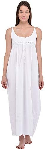 Cotton LaneNightingales Plus Size Ladies White Cotton Nightdress