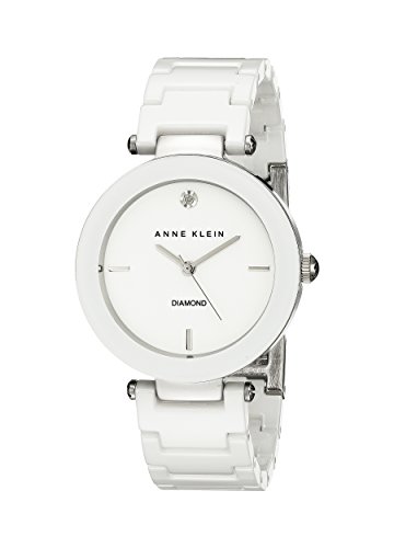 Anne Klein Women's AK/1019WTWT Diamond-Accented Watch with Ceramic Bracelet Anne Klein Women's AK/1019WTWT Diamond-Accented Watch with Ceramic Bracelet