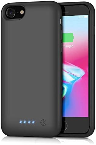 Battery Case for iPhone 8/7, [6000mAh] QTshine Protective Portable Charging Case Rechargeable Extended Battery Pack for Apple iPhone 8&7(4.7') Backup Power Bank Cover - Black