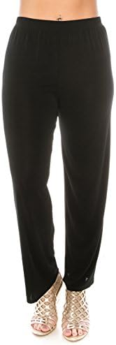 Jostar Women's Elastic Waist Pants – Pull On Stretch Basic Soft Casual Trouser