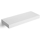 SONGMICS Estante de pared flotante de 15.7 pulgadas, fácil instalación para soporte de soporte invisible de esquina de exhibición decorativa, blanco ULWS14WT