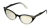 Black Super CatEye Glasses Vintage Inspired Wing Frame Mod Fashion Clear Lens Eyewear