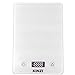Kinzi Digital Touch Kitchen Scale (12 lbs Edition), Tempered Glass in Clean White