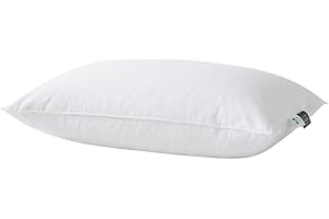 Revuola Premium White Down Pillow – Standard Size (20"x26") – 600 Loft Ethically Sourced European Down – 100% Cotton 233TC Sh