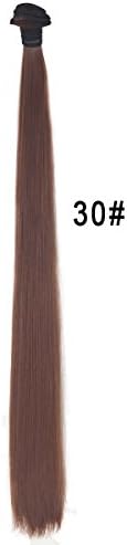 Miss U Hair Unisex Women 20Inch 110g Synthetic Long Straight Hair Extensions Weft DIY Doll Hair Material (Copper)